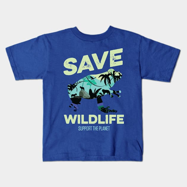 save wildlife support planet 2 Kids T-Shirt by crnamer